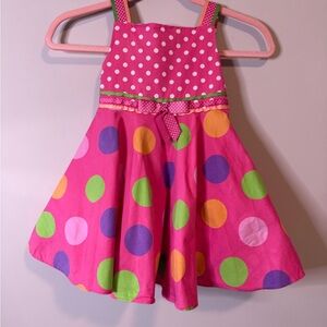 Rare Editions Pink and White Polka Dot party Dress size 4T